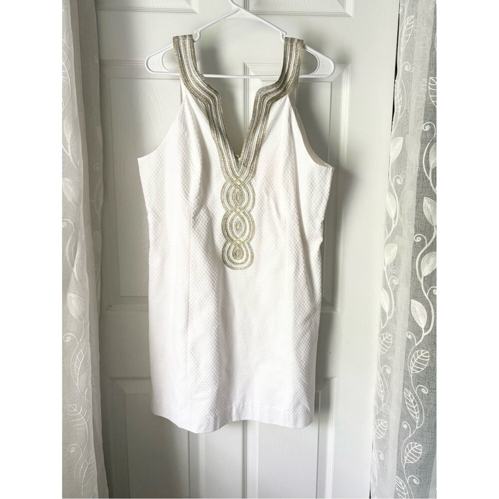 Lilly Pulitzer Valli Shift tunic mini Dress back zipper 100% cotton plus size 16